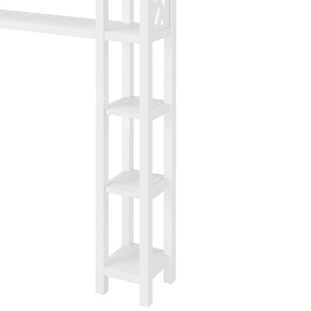 Alaterre Furniture Coventry Over Toilet Open Shelving Unit with Left and Right Side Shelves, Shelf with Two Towel Rods ANCT704WH